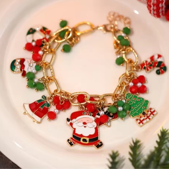 Jingle Bells & Santa Charms Christmas Bracelet - Picture 4 of 6